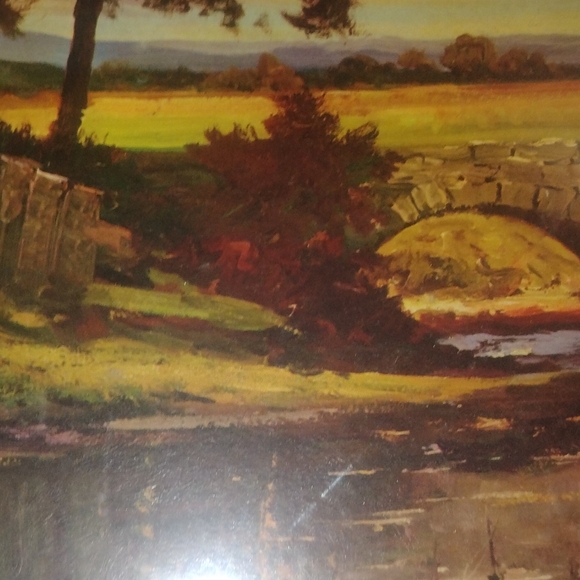 Brown and Green Landscape Painting Art